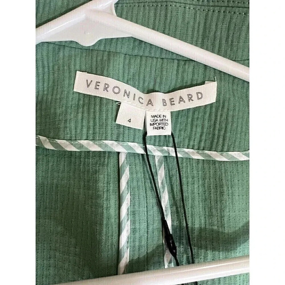 Veronica Beard Emsley Double Breasted Blazer Jacket Linen Blend Green Si… - Picture 8 of 13